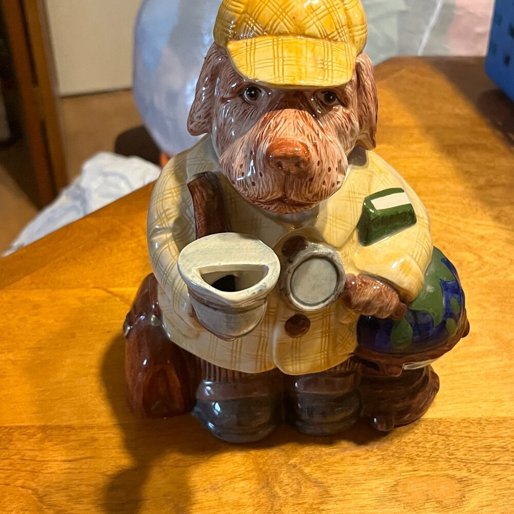 OMNIBUS FITZ & FLOYD SHERLOCK DOG FIGURAL TEAPOT 1994 COLLECTIBLE - Picture 11 of 11
